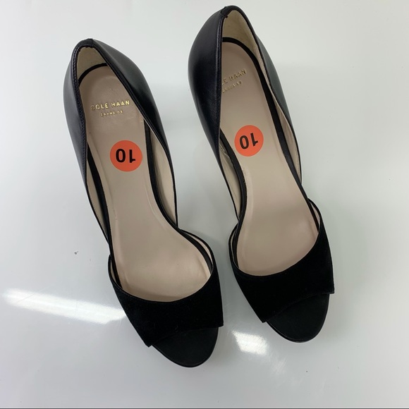Cole Haan Black Antonia Open Toe Pumps  - Size10B - Picture 8 of 10